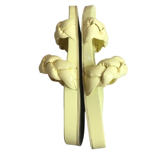 Rachel Zoe braided double strap bright yellow slides - Picture 3 of 9